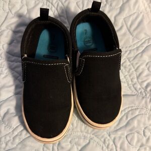 wonder nation Black Slip-On Canvas Sneakers with Blue Insole